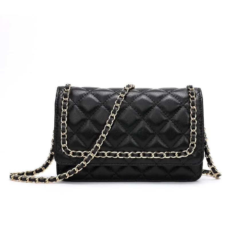 Ladies trendy sling bags-Tiffany & Fred Quilted Sheepskin Leather Crossbody