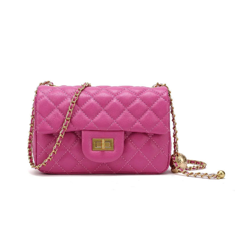 Ladies modern sling bags-Tiffany & Fred Quilted Sheepskin Leather Crossbody Bag