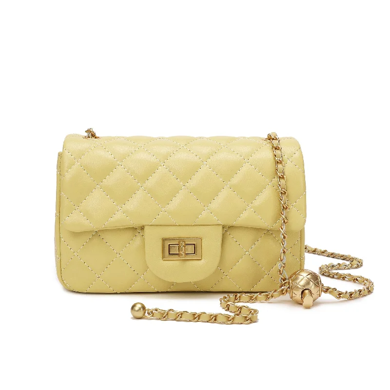 Ladies trendy shoulder bags-Tiffany & Fred Quilted Sheepskin Leather Crossbody Bag