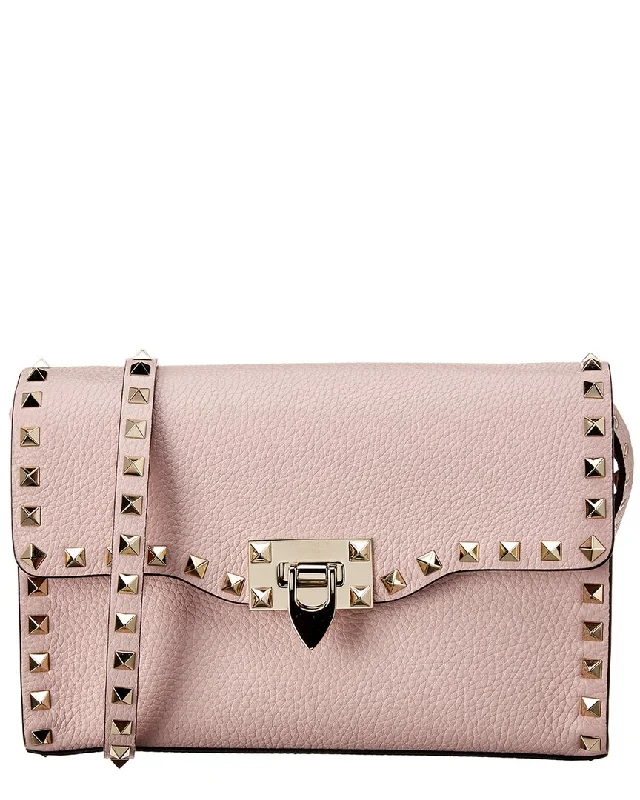 Female durable handbags-Valentino Rockstud Small Grainy Leather Crossbody