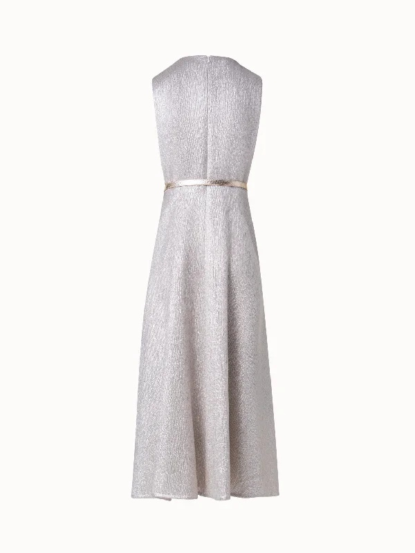 Ladies elegant purses-Wool Silk Lurex Midi Dress