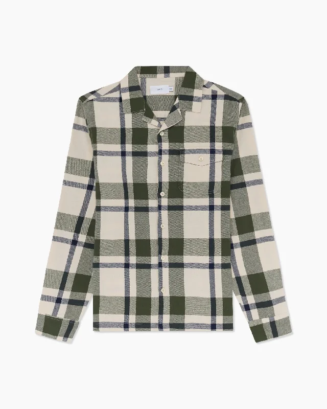 women’s fuzzy sweaters-Flannel Convertible Shirt | Swan Plaid