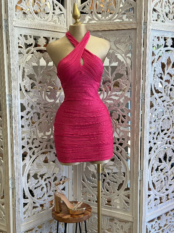 ladies welcome gowns-Pink Embroidered Detail Dress