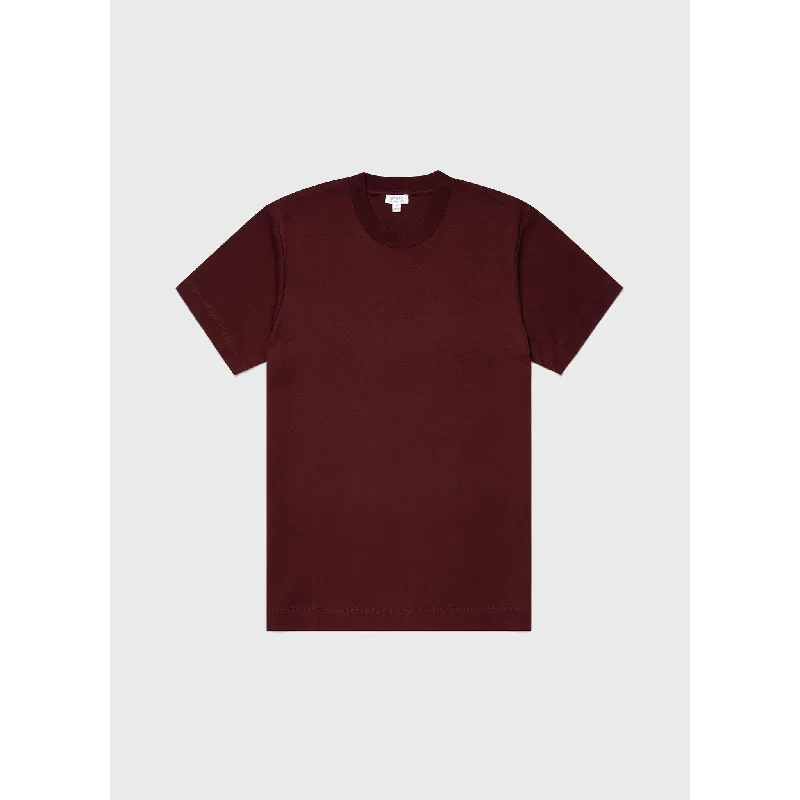 female suede jackets-Brushed Cotton T-shirt | Men | Maroon