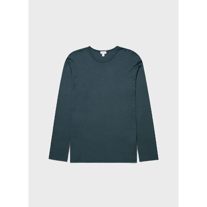 women’s cashmere overcoats-Cotton Modal Lounge Long Sleeve T-shirt | Men | Peacock