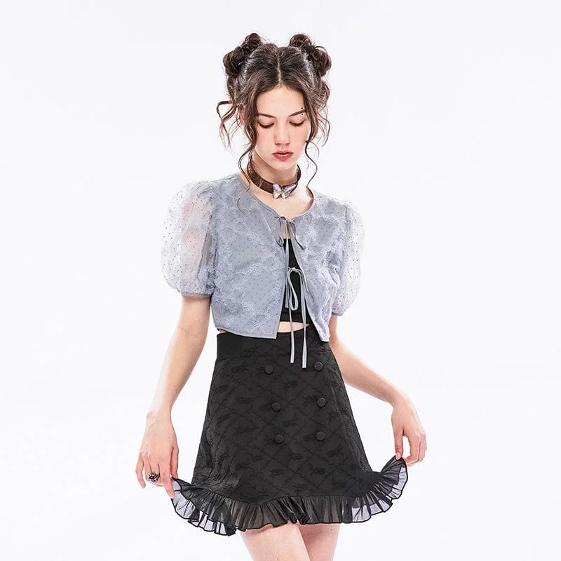 ladies sophisticated outfits-Women's Grunge High-waisted Plaid Suspender Skirt